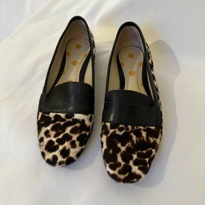 Boden Faux Snow Leopard Hair Loafers (size 40 | 9.5)